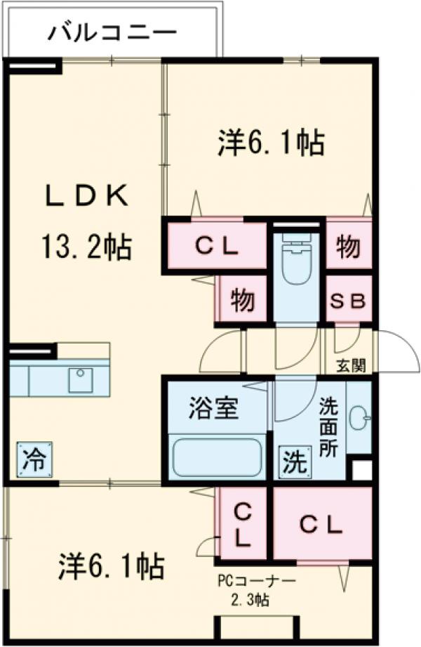レーヴェ前原町の間取り