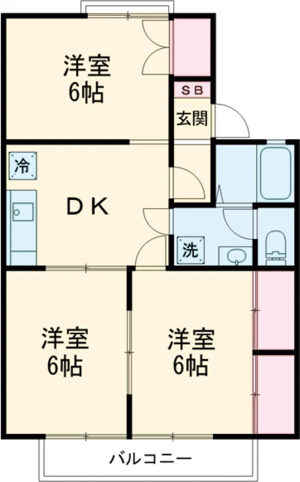 セジュール ナカミカワBの間取り