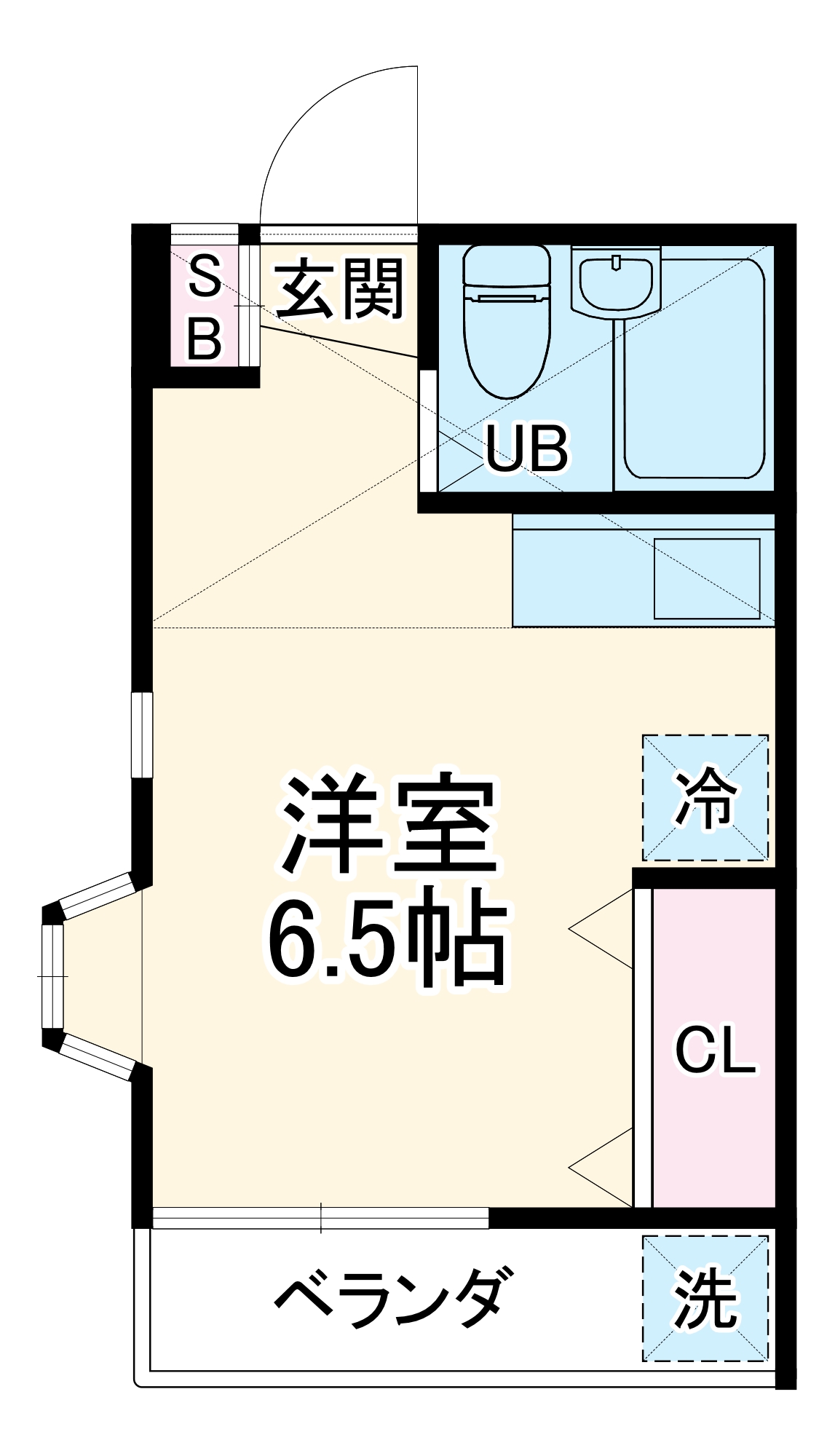 大字山口の完工年月(1989年8月)築の賃貸アパートの間取り