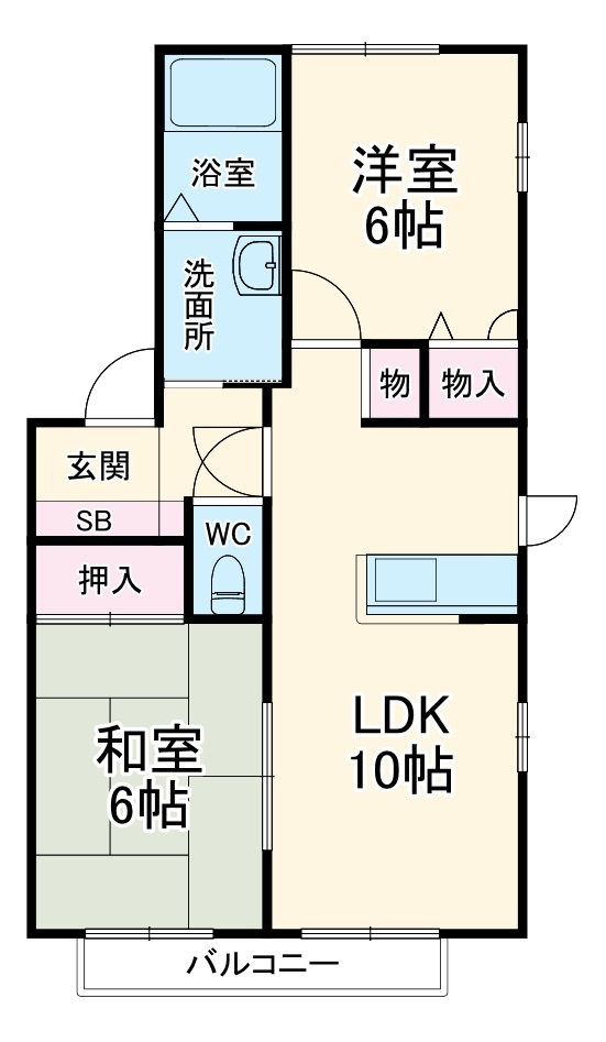 ビューテラス佐野 Aの間取り
