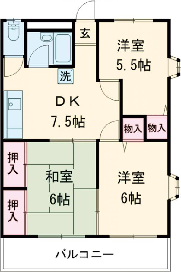 パールハイツⅠの間取り