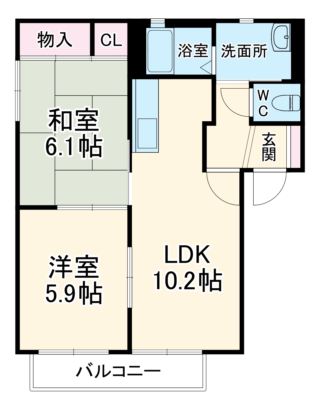 シャトーバリュージュ?Aの間取り
