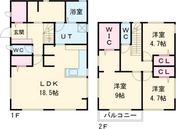 岩曽町戸建の間取り