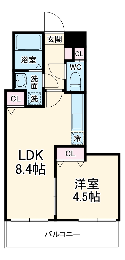 久保平賀の完工年月(2024年4月)築の賃貸マンションの間取り