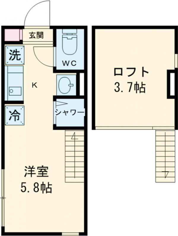 Celeste Bleu・106号室の間取り