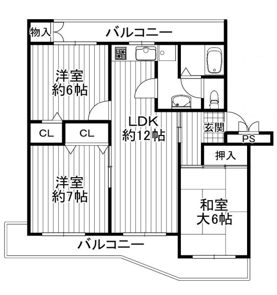 南円明寺ヶ丘団地16棟の間取り