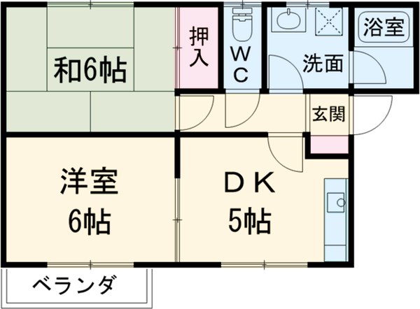 コーポ鍵和田Bの間取り