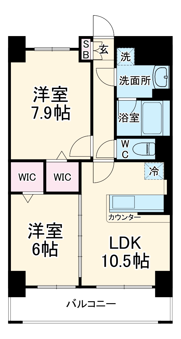 坪井東の完工年月(2024年11月)築の賃貸マンションの間取り