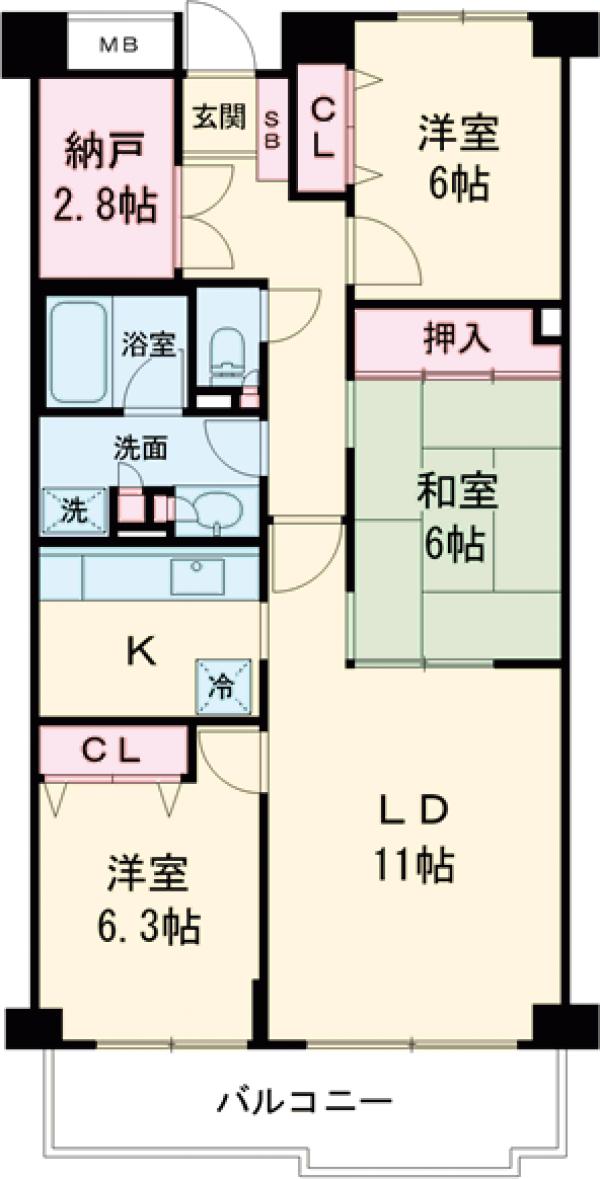 Ｔ’ｓ　ｇａｒｄｅｎ府中・711号室の間取り