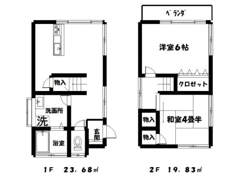 三芳町北永井貸家の間取り