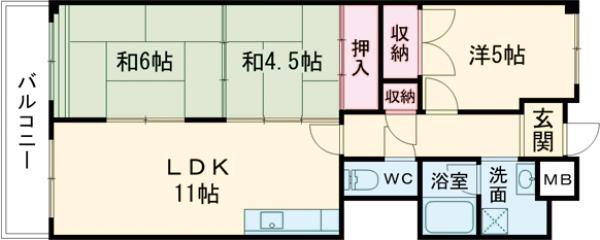 第2茨木ビューハイツ 7号棟の間取り