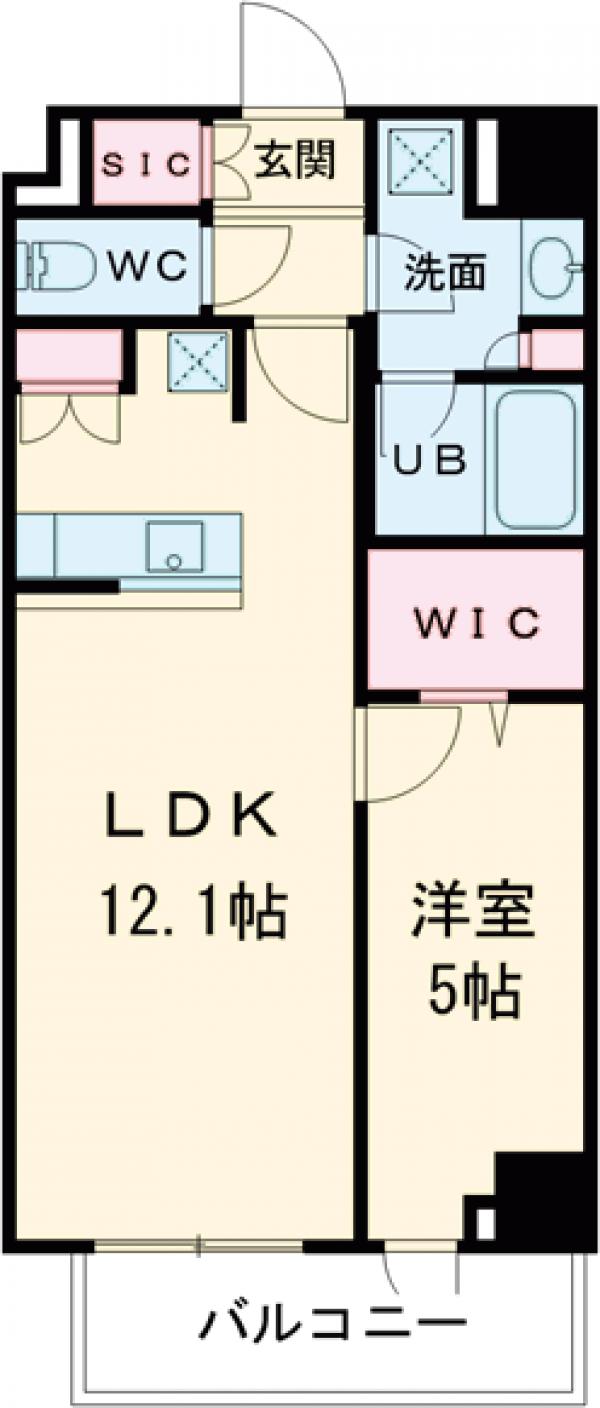シーズンフラッツ菊川WESTの間取り