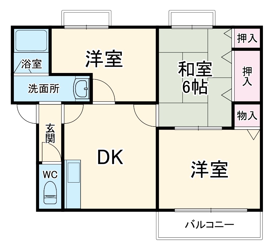 門原ハイツAの間取り