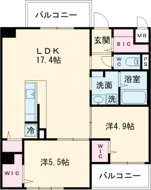 THE STAGE西新の間取り