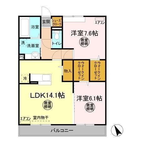 アルカディア Bの間取り