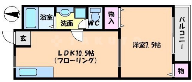 102号室の間取り