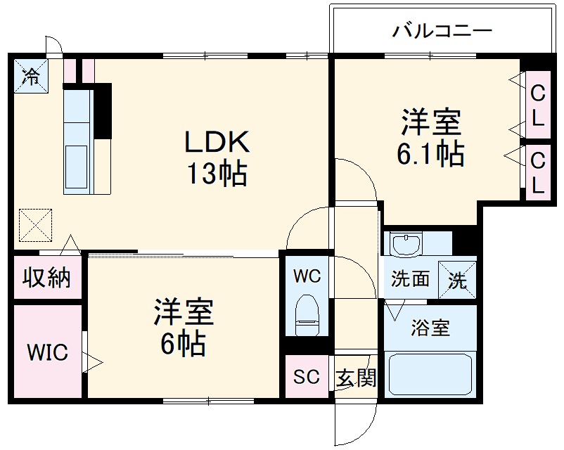 リヴェールコートの間取り