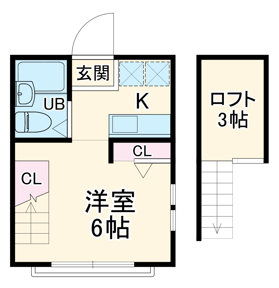 ハーミットクラブハウス峰岡B棟の間取り