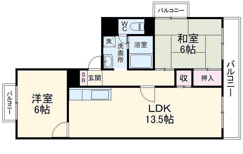 シャンボールメゾン曽根の間取り