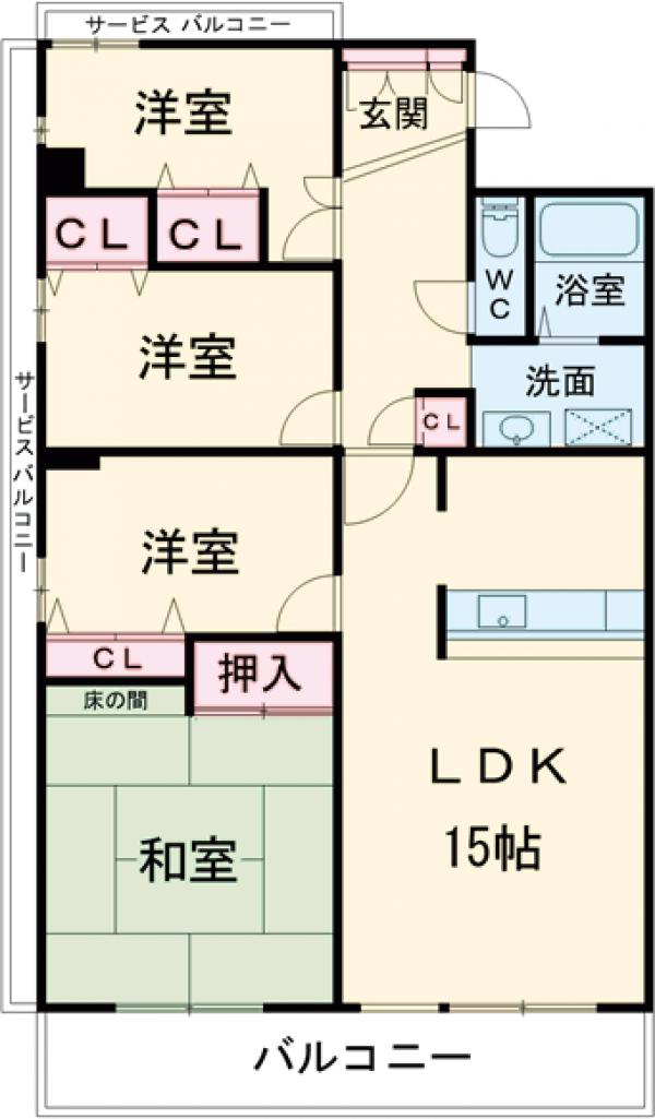 アーベインルネス別府1号棟の間取り