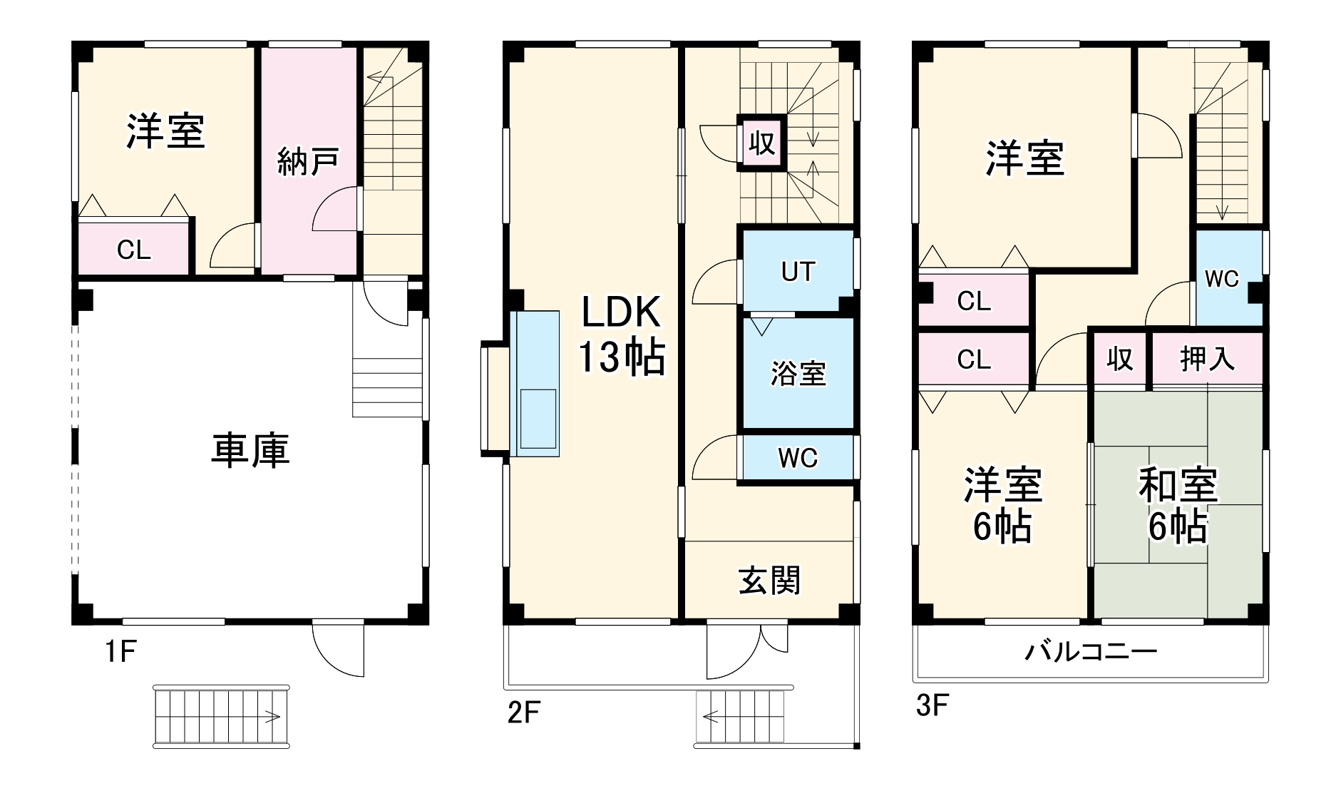 清須市西枇杷島町小田井戸建の間取り
