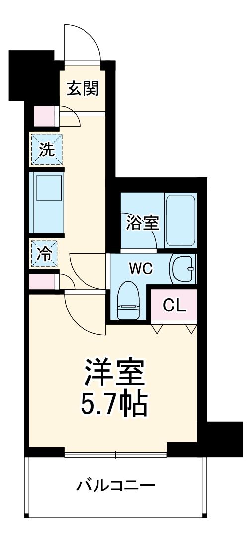 登戸の完工年月(2024年6月)築の賃貸マンションの間取り