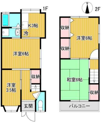 山田猫塚町貸家の間取り