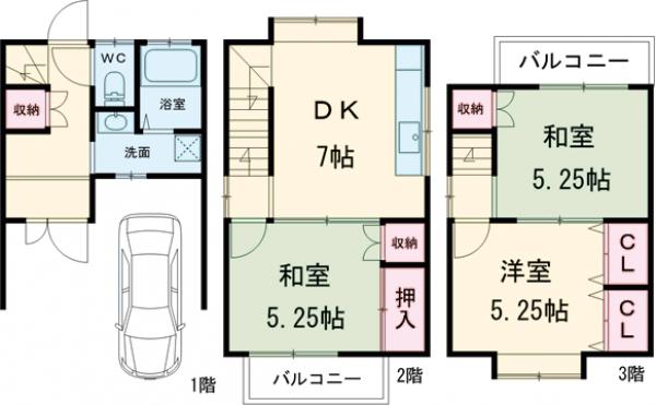 太秦乾町貸家31の間取り