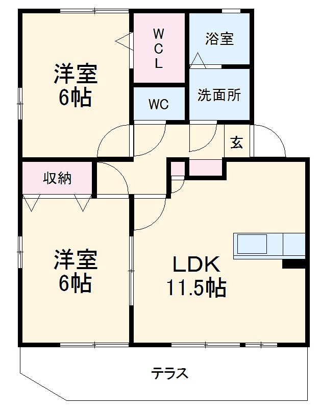 メルベーユ・ボヌールC棟の間取り