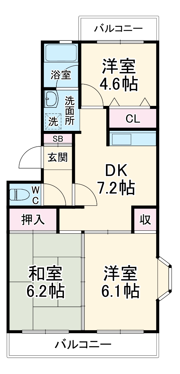 レグルス松戸B棟の間取り