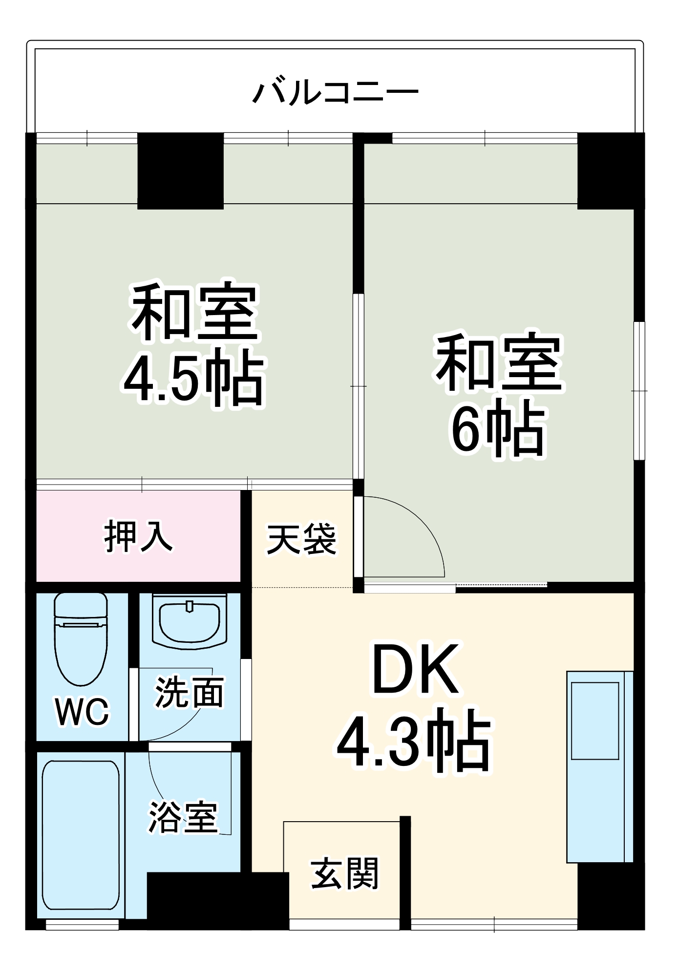 中西ビル・203号室の間取り