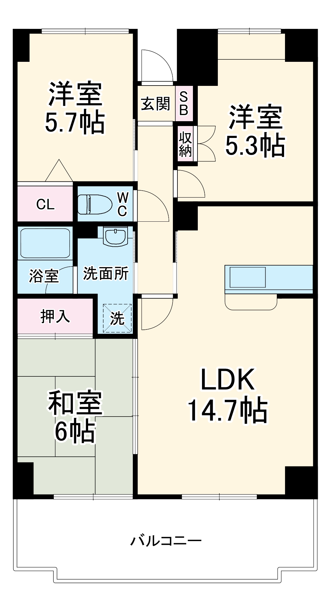 ベルファーム3号館の間取り