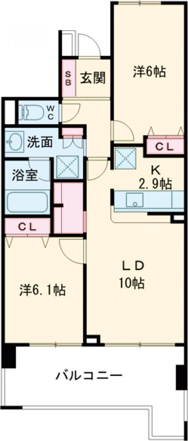 ひばりが丘の完工年月(2004年3月)築の賃貸マンションの間取り