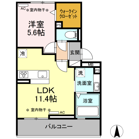 D-room新木曽川 Aの間取り