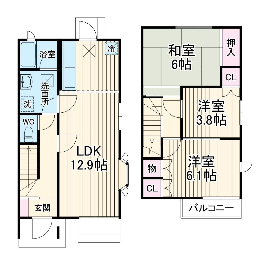 メルベーユ桂坂Dの間取り