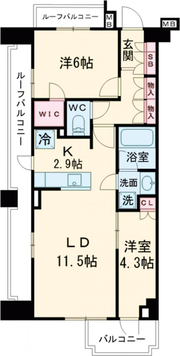 オープンレジデンシア北綾瀬プレイスの間取り