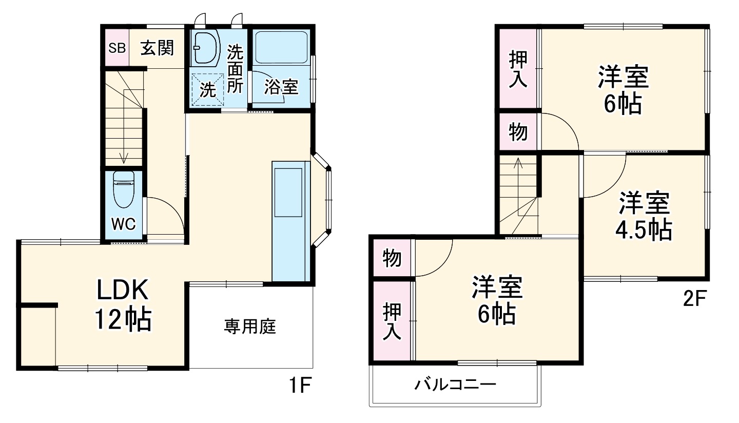 八木間戸建ての間取り