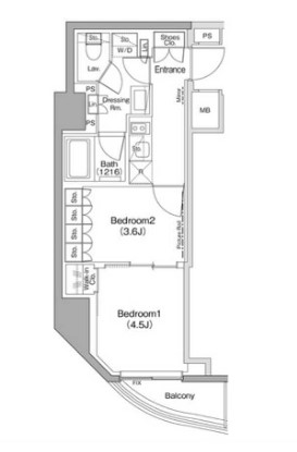 ザ・パークハビオ神楽坂の間取り
