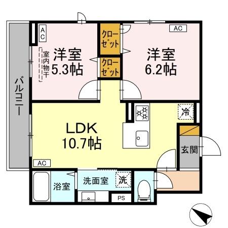 D-ROOM新宿ⅠーAの間取り