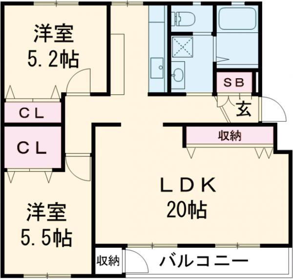 長岡天神ハイツ18棟の間取り