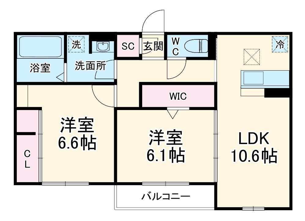 ティフブルー湘南Ｂ棟の間取り