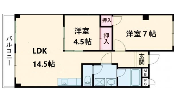 ハイツ桂B棟の間取り