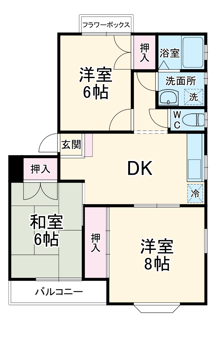 アミューズメント牟呂C棟の間取り