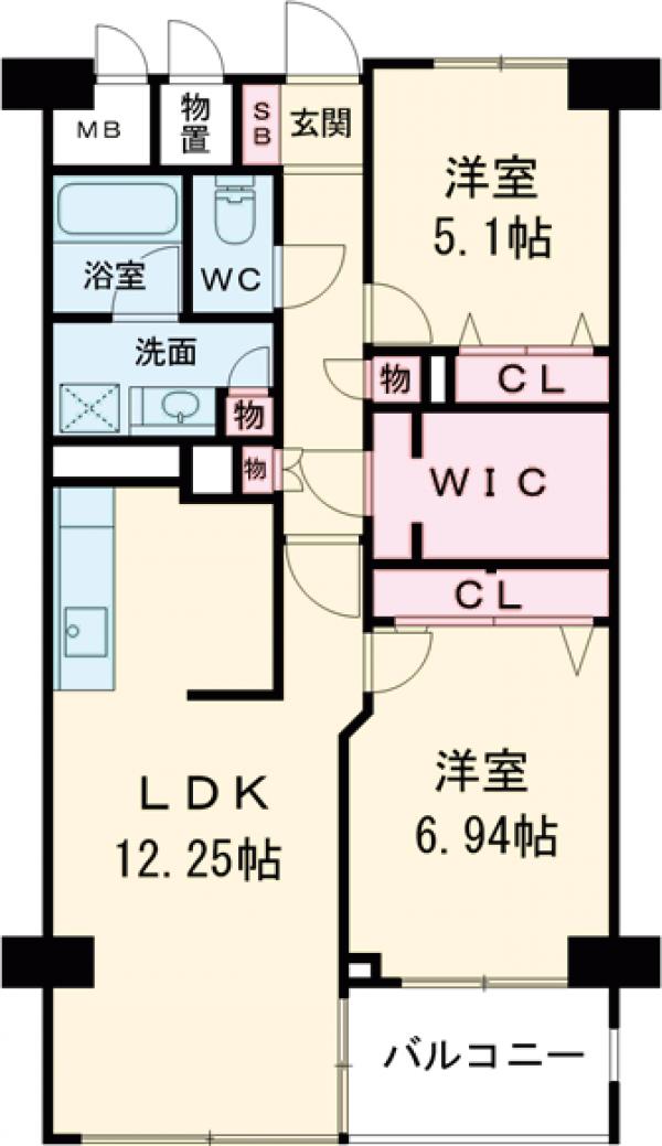 ホワイティ薬院の間取り