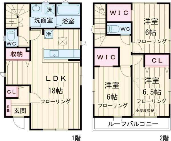 四谷の完工年月(2022年11月)築の賃貸一戸建ての間取り