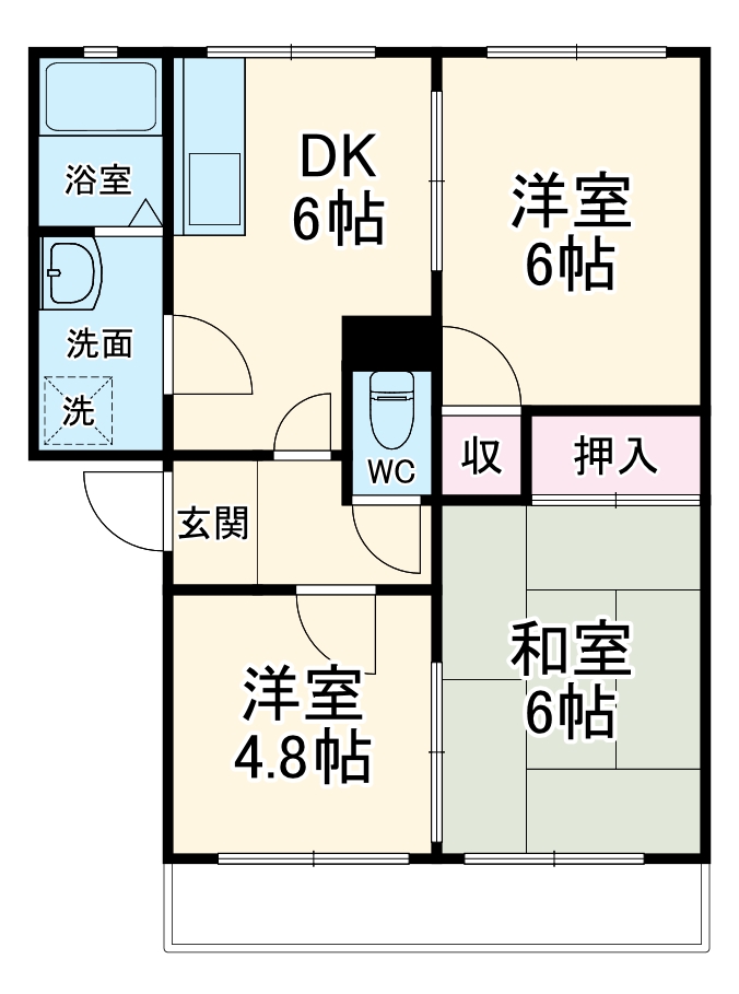 サンハイムみどりBの間取り