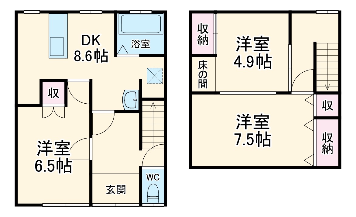 岩塚町5丁目貸家の間取り
