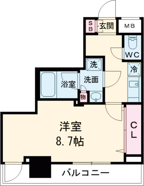 梅田の完工年月(2018年11月)築の賃貸マンションの間取り