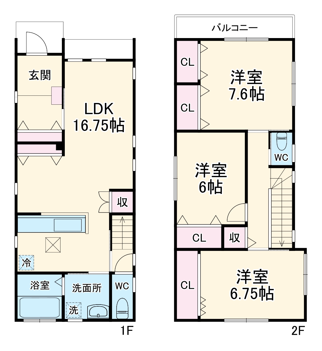 栗原中央貸家の間取り