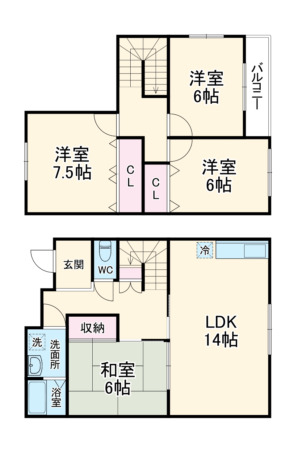 ディアコートKの間取り
